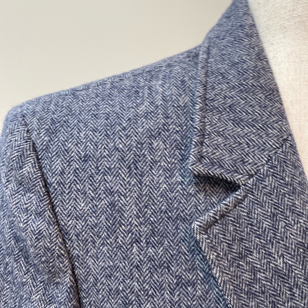 Pendleton Heather Blue Herringbone Wool Blaze - image 3
